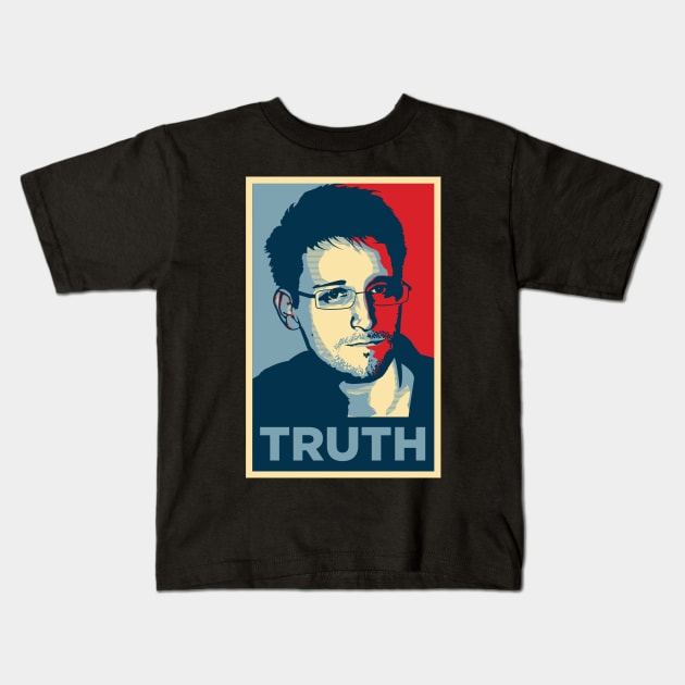 Edward Snowden Poster Kids T-Shirt by Soriagk